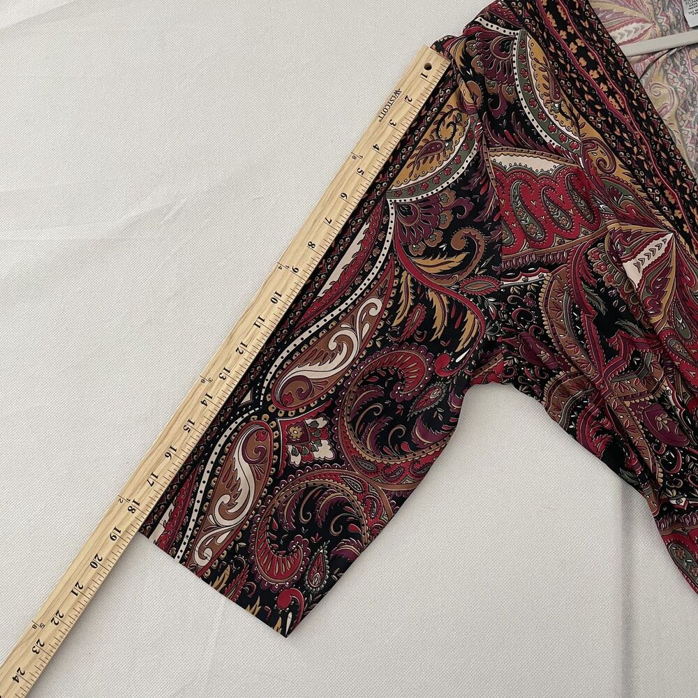 Catherines Open Front 3/4 Sleeve Paisley Kimono Cardigan Size 22/24W - Picture 8 of 9